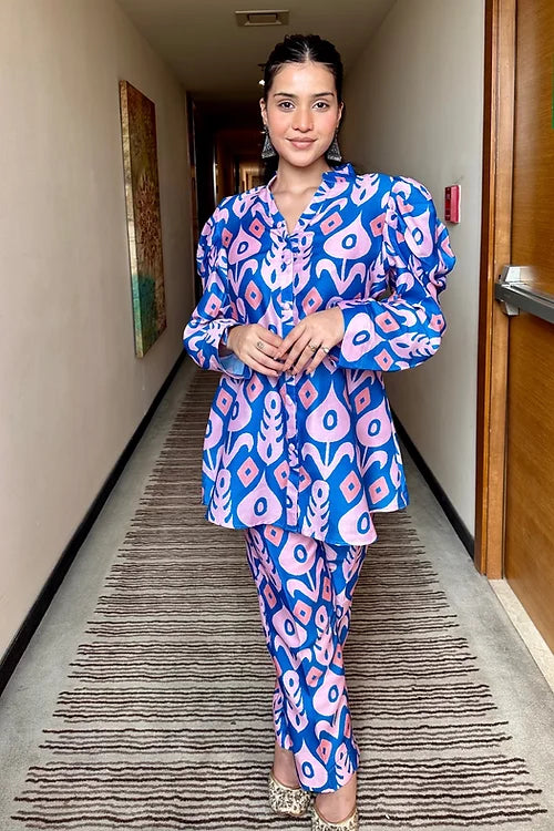 Kyra Ikkat Pakistani Kurta Set